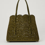 Alaïa Mina 25 perforated nubuck leather tote