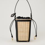 Alaïa Wicker and leather small bucket bag