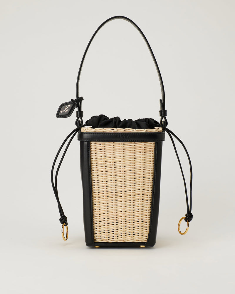 Alaïa Wicker and leather small bucket bag