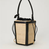 Alaïa Wicker and leather small bucket bag