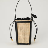 Alaïa Wicker and leather small bucket bag