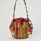 Dolce & Gabbana Capri fringed raffia bucket bag