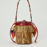 Dolce & Gabbana Capri fringed raffia bucket bag