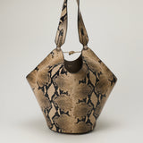 Khaite Lotus small snake-effect tote bag