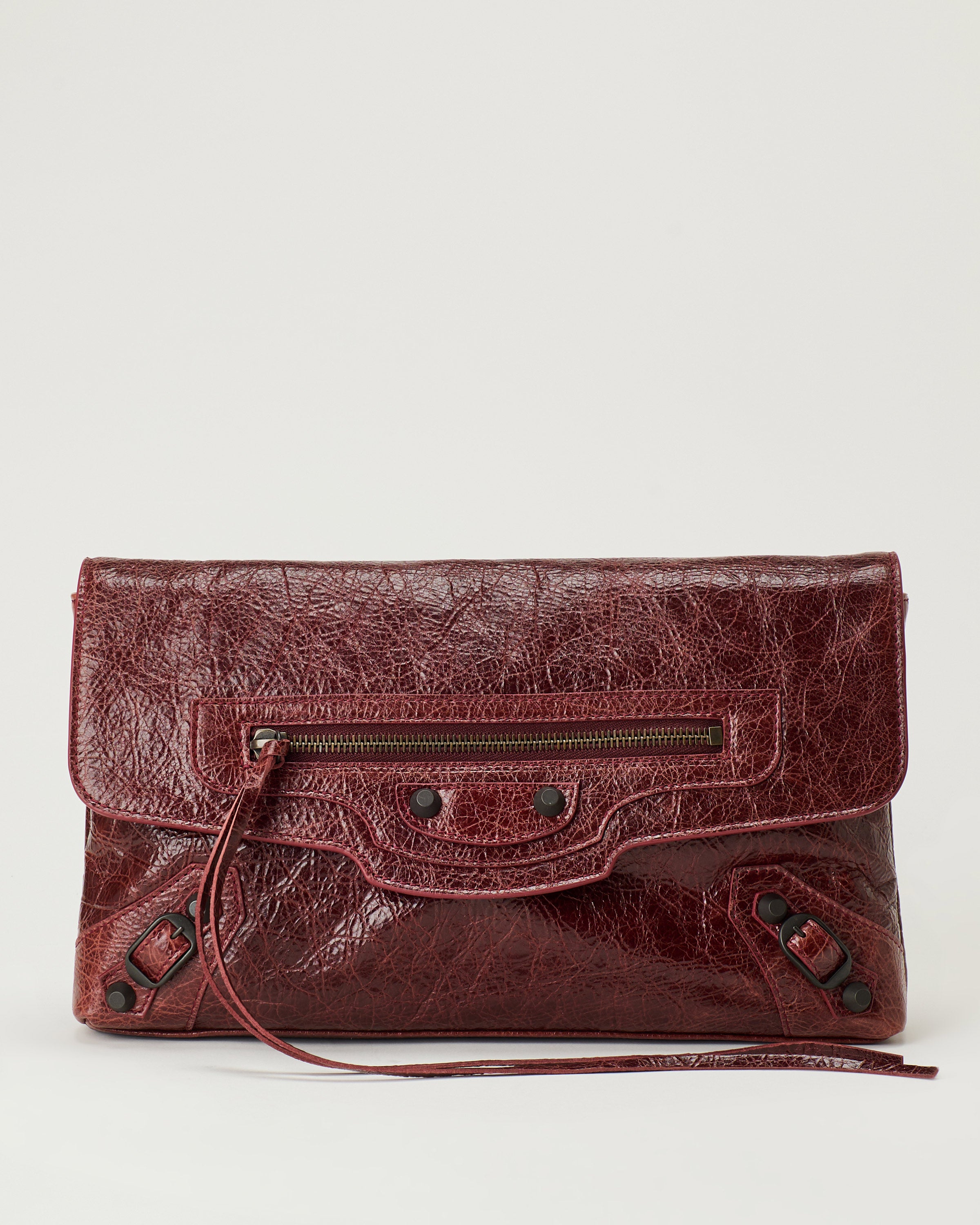 Balenciaga Le City crinkled leather clutch – Luisa World