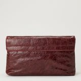 Balenciaga Le City crinkled leather clutch