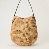 JW Anderson Bulb leather-trimmed raffia shoulder bag