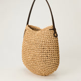 JW Anderson Bulb leather-trimmed raffia shoulder bag