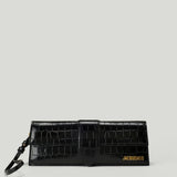 JACQUEMUS Le Bambino croc-effect leather clutch