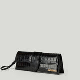 JACQUEMUS Le Bambino croc-effect leather clutch