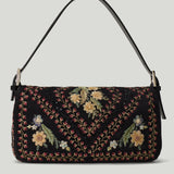 Fendi Baguette 26424 embroidered suede bag