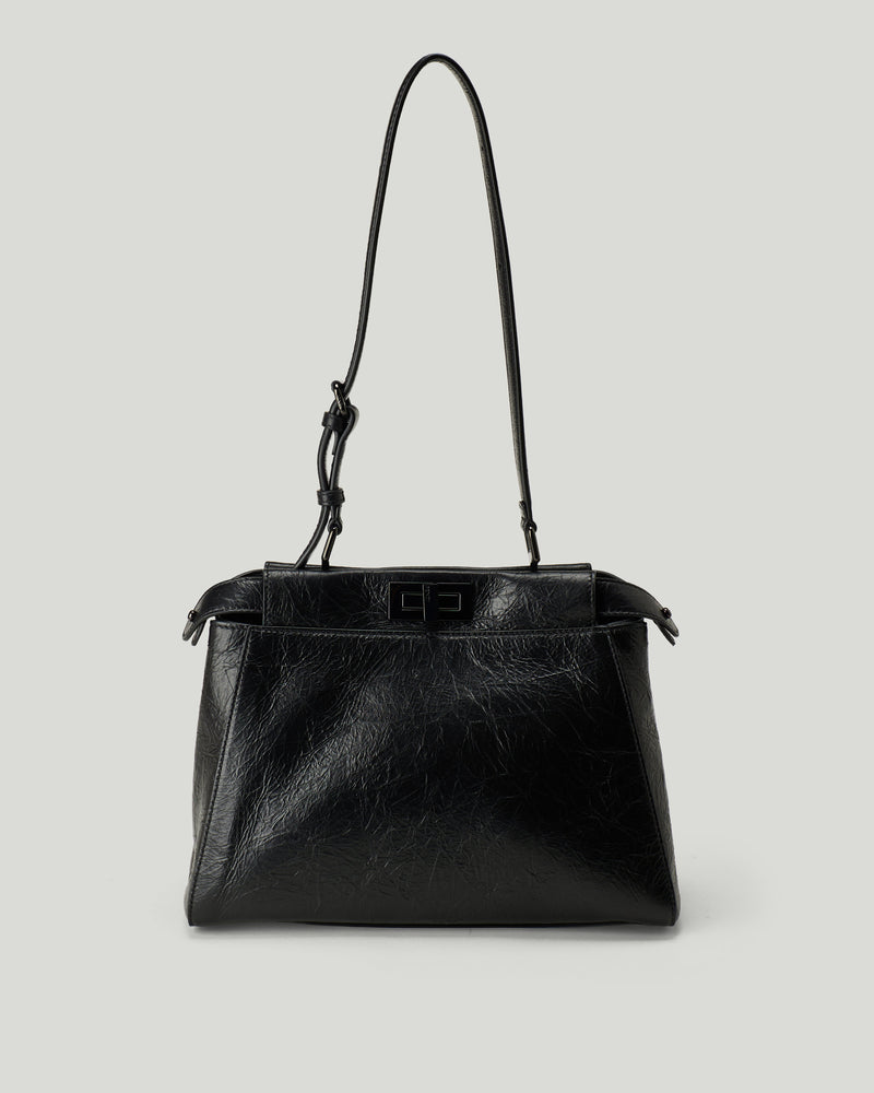 FENDI My Peekaboo small crackled leather bag