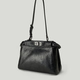 FENDI My Peekaboo small crackled leather bag