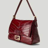 Fendi Flap 26325 inlaid hagfish leather bag