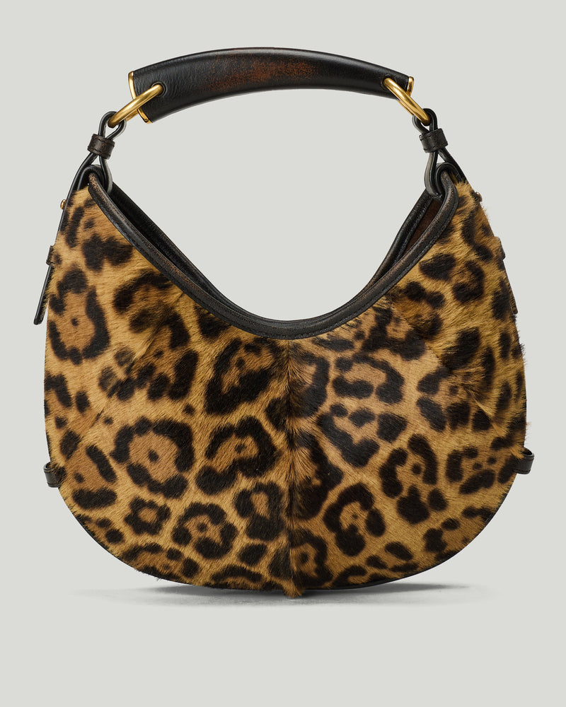 Saint Laurent Mombasa leopard-print pony hair shoulder bag