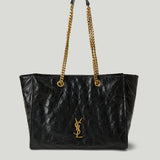 Saint Laurent Niki small crinkled leather tote bag
