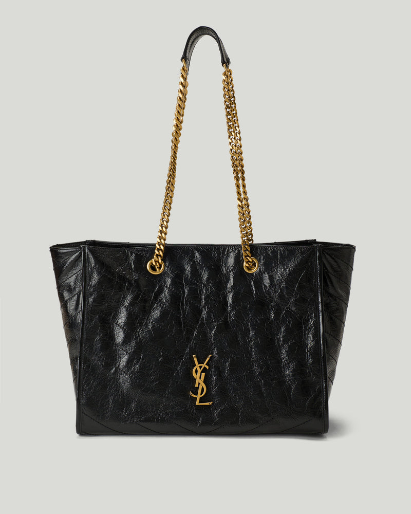 Saint Laurent Niki small crinkled leather tote bag