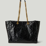 Saint Laurent Niki small crinkled leather tote bag