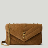 Saint Laurent Loulou medium matelassé suede shoulder bag