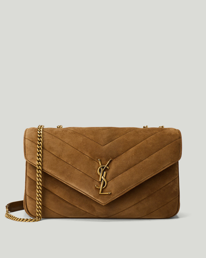 Saint Laurent Loulou medium matelassé suede shoulder bag