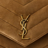 Saint Laurent Loulou medium matelassé suede shoulder bag