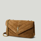 Saint Laurent Loulou medium matelassé suede shoulder bag