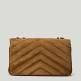 Saint Laurent Loulou medium matelassé suede shoulder bag