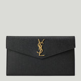 Saint Laurent Uptown grain de poudre leather pouch