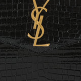 Saint Laurent Uptown crocodile-embossed leather pouch