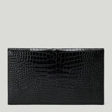 Saint Laurent Uptown crocodile-embossed leather pouch