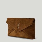 Saint Laurent Cassandre large suede envelope pouch