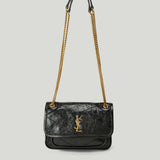 Saint Laurent Niki crinkled leather mini shoulder bag