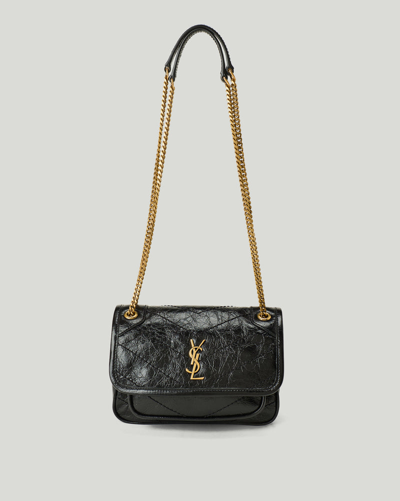 Saint Laurent Niki crinkled leather mini shoulder bag