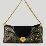 Versace Vivien stud-embellished leather clutch