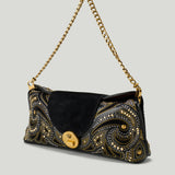 Versace Vivien stud-embellished leather clutch