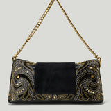 Versace Vivien stud-embellished leather clutch