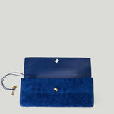Bottega Veneta Andiamo Intrecciato suede clutch bag