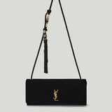 Saint Laurent Kate velvet clutch on chain