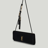 Saint Laurent Kate velvet clutch on chain