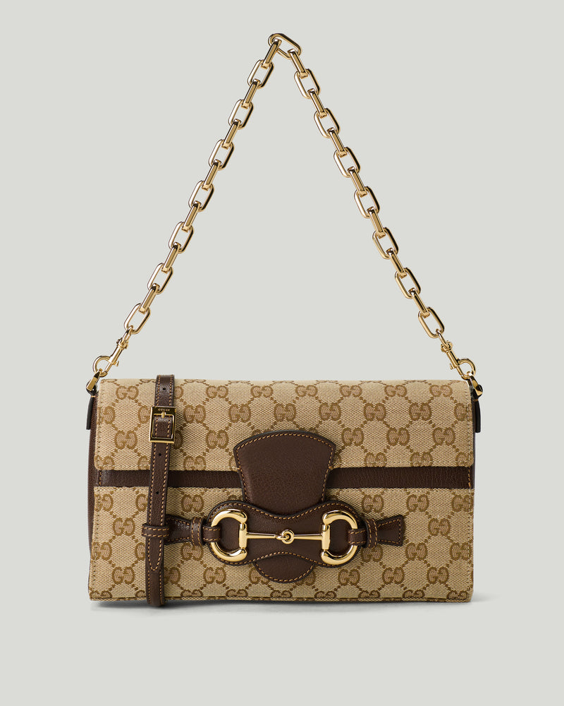 Gucci Horsebit Ristretto GG canvas shoulder bag