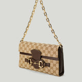 Gucci Horsebit Ristretto GG canvas shoulder bag