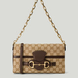 Gucci Horsebit Ristretto GG canvas shoulder bag