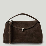 TOTEME T-Lock suede top-handle bag
