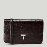 TOTEME T-Lock ostrich-embossed crossbody bag