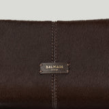 Balmain 64-83 small pony-effect leather bag