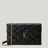 Saint Laurent Paris grain de poudre leather chain wallet