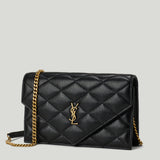 Saint Laurent Paris grain de poudre leather chain wallet