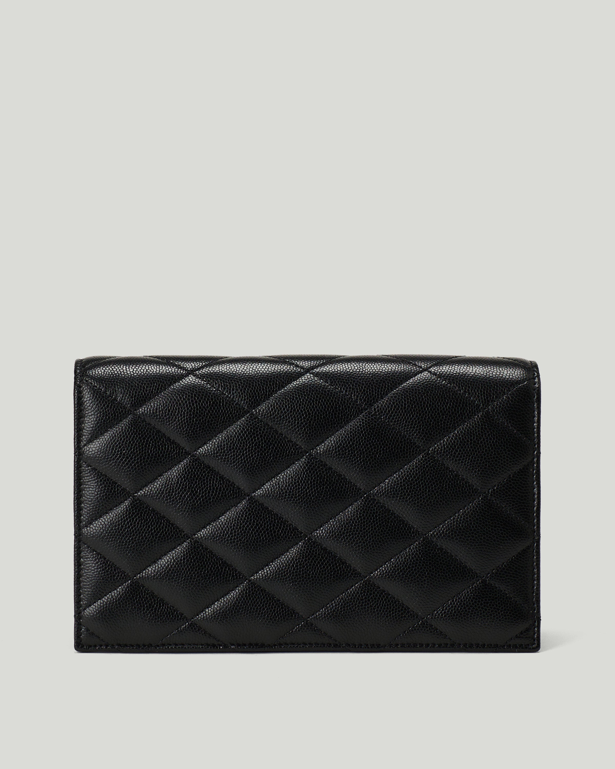 Saint Laurent Paris grain de poudre leather chain wallet – Luisa World