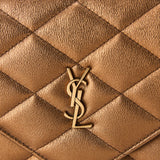 Saint Laurent Paris metallic leather chain wallet