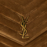 Saint Laurent Cassandre Envelope suede chain wallet